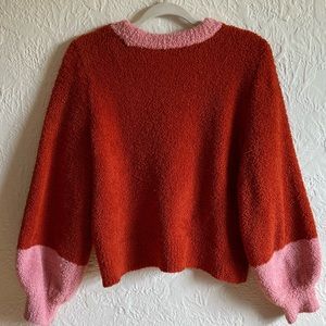 Lauren Conrad, orange-pink cozy sweater - M
